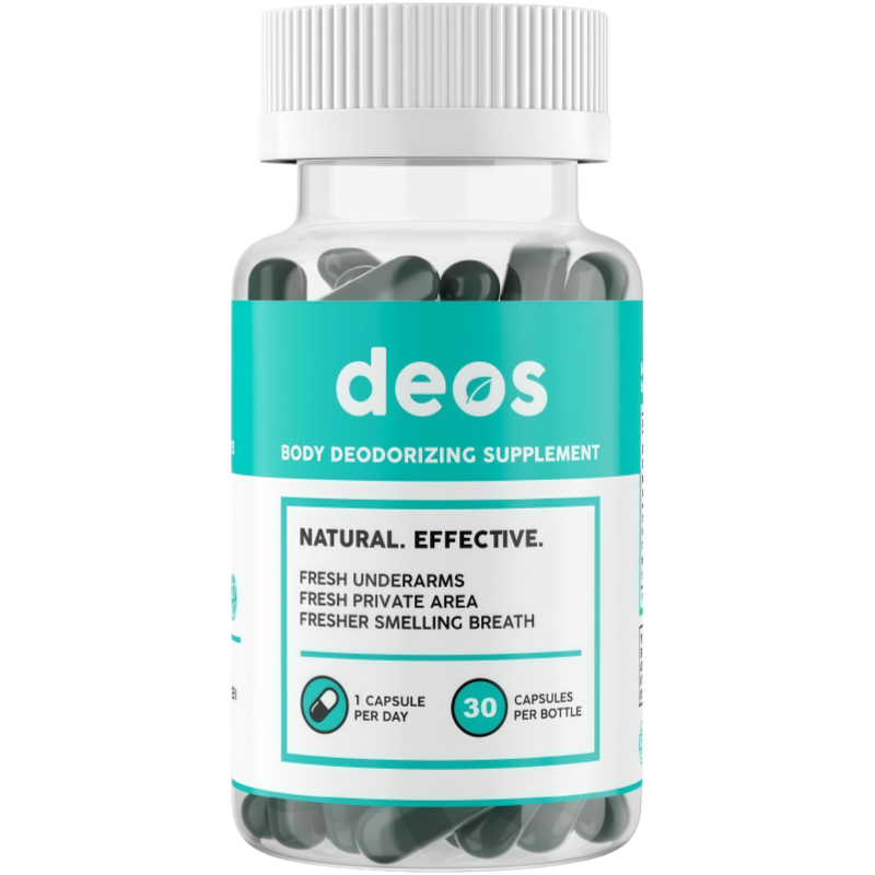 DEOS® Internal Deodorant Supplement [Natural Odor Control] – Full Body Deodorizing Capsules for Gut & Skin Health, Detox & Digestion Support - Scentless Chlorophyll, Mint & Parsley Pills (30 Pcs)