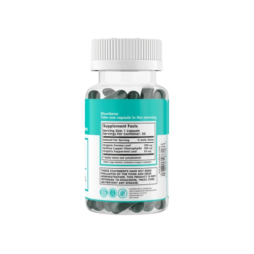 DEOS® Internal Deodorant Supplement [Natural Odor Control] – Full Body Deodorizing Capsules for Gut & Skin Health, Detox & Digestion Support - Scentless Chlorophyll, Mint & Parsley Pills (30 Pcs)